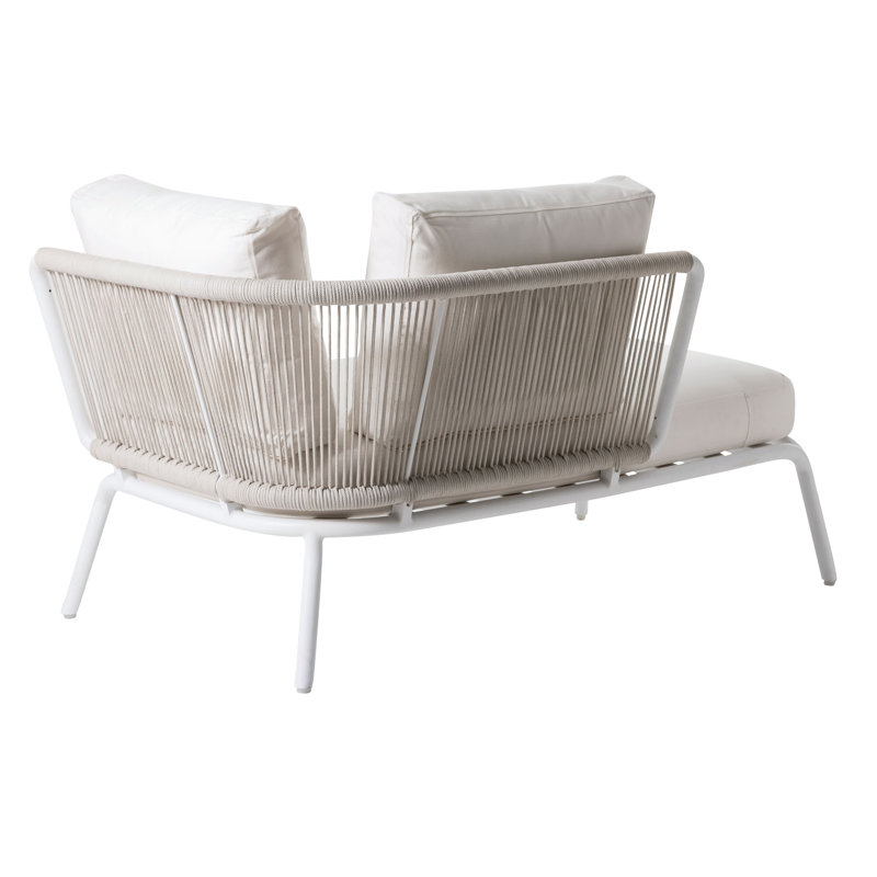 Yland Outdoor Chaise Lounge, White, Lanten Slate