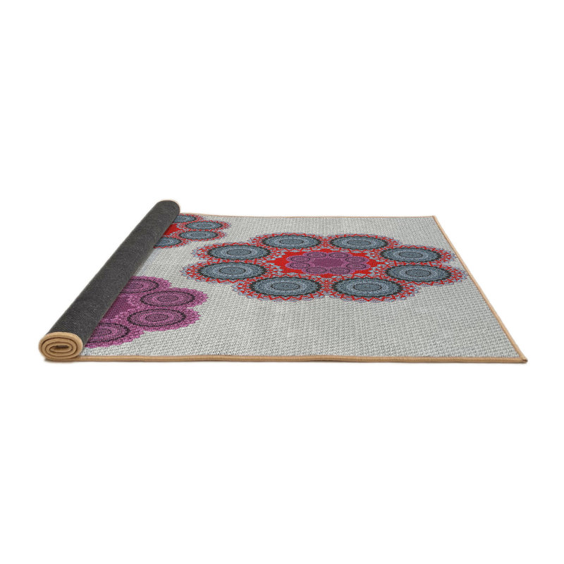 Tapis rouge / bleu Power Loom, Rond 6 pi
