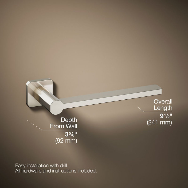 Parallel Towel Arm, Polished Nickel