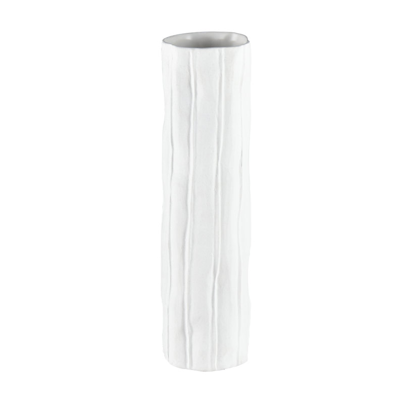 Vase Clark - Blanc, H 11,75 po x l 3,25 po x P 3,25 po, Blanc mat, Couleur unie