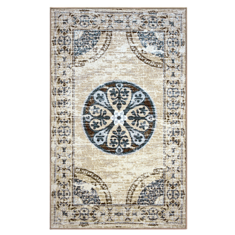 Tapis intérieur antidérapant Livia, Rectangulaire 2 pi x 3 pi