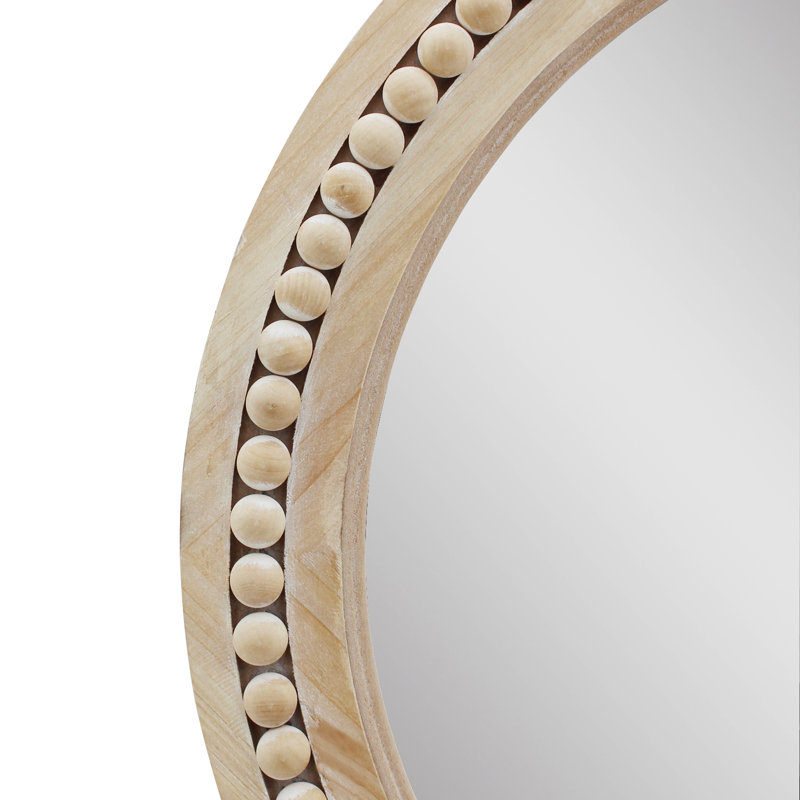Miroir d'appoint Brendalyn, Bois naturel, 30 po x 30 po