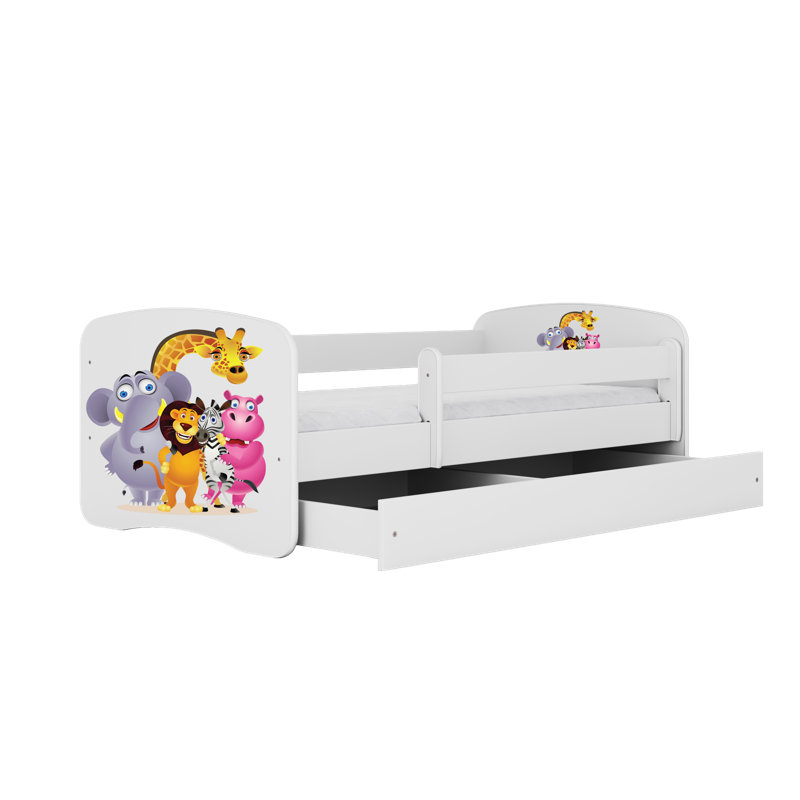 Cicero Drawer Convertible Bed and Mattress, European Toddler (80 x 180 cm), White