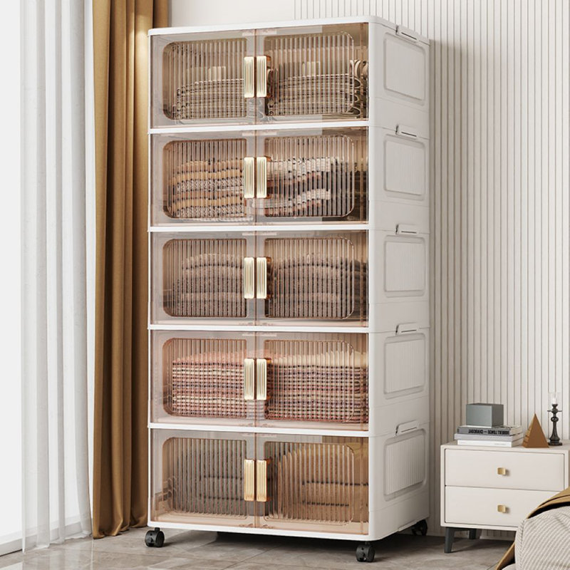 Collapsible Storage Bins With Lids, 73.2" H x 29.5" W x 16.6" D