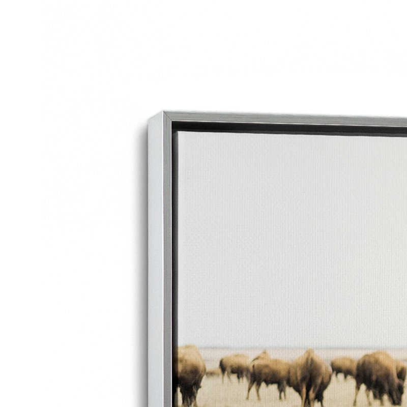 Impression sur toile Wild Plains, Cadre flottant en chrome poli, H 20,75 po x l 30,75 po x P 1,75 po