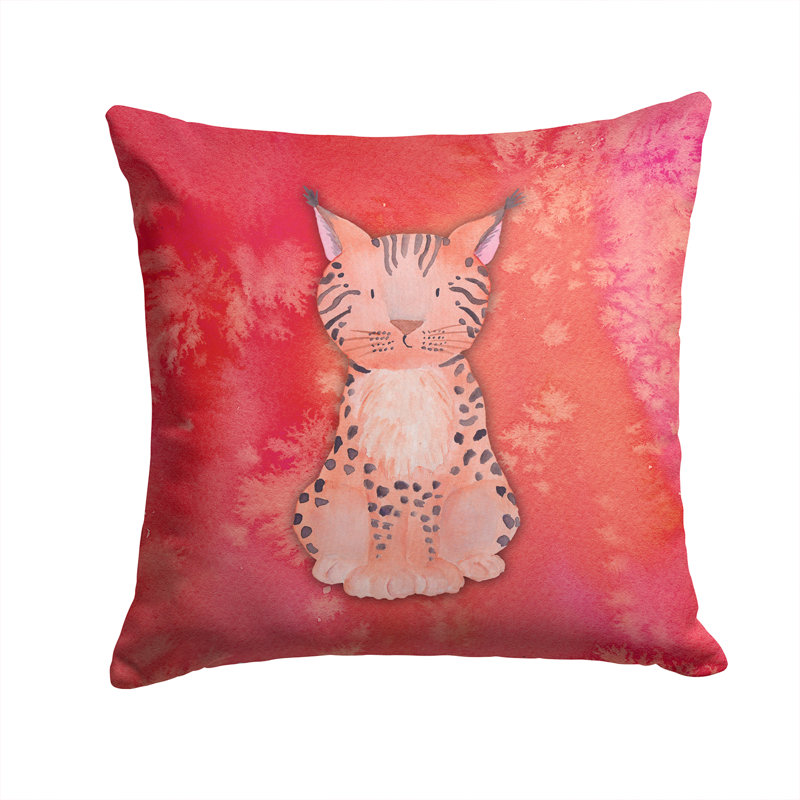 Lynx Watercolor Indoor/Outdoor Throw Pillow, 14" x 14"