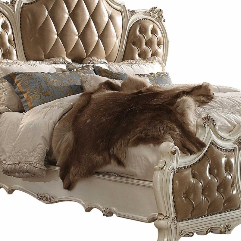  Grand lit tapissier Madison Beige