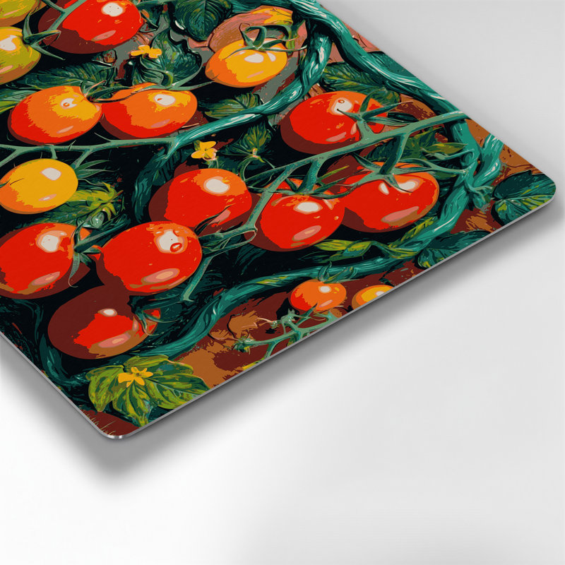 Art mural en métal légumes tomates raisin brun, H 24 po x l 36 po