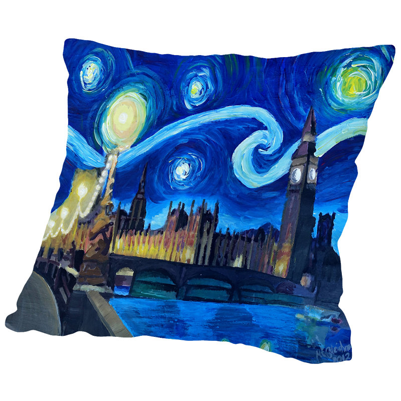 Coussin décoratif Inspirations in England Starry London Starry Night London, H 16 po x l 16 po x P 2 po