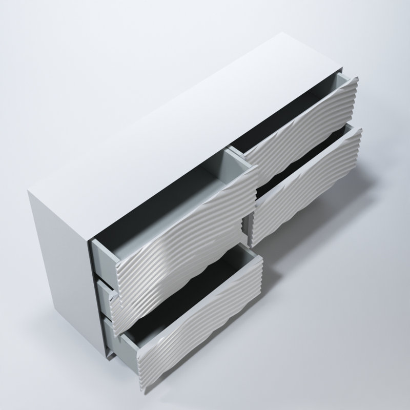 Commode double 6 tiroirs Modern