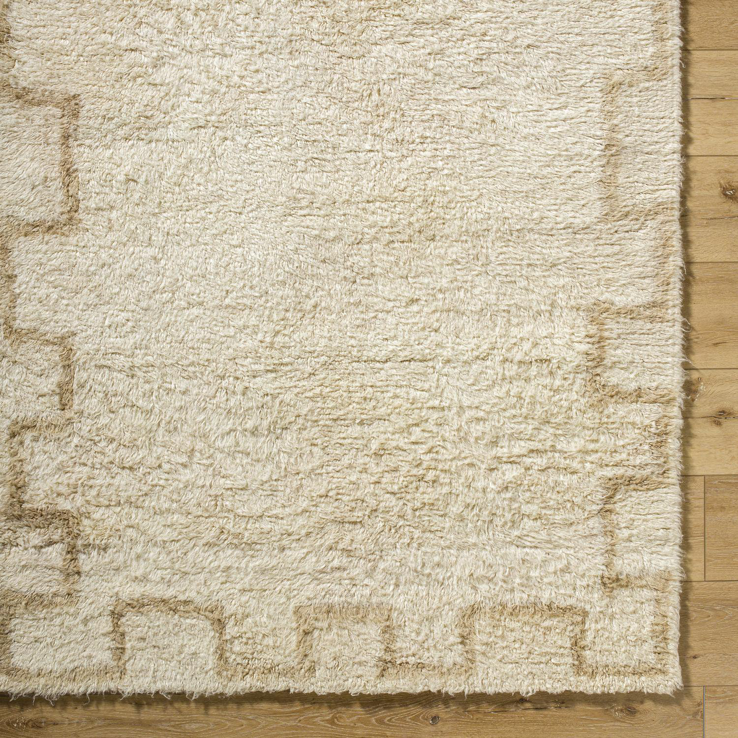 Anemone Hand-Tufted Ivory Moroccan Shag Rug, Rectangle 2' x 3'