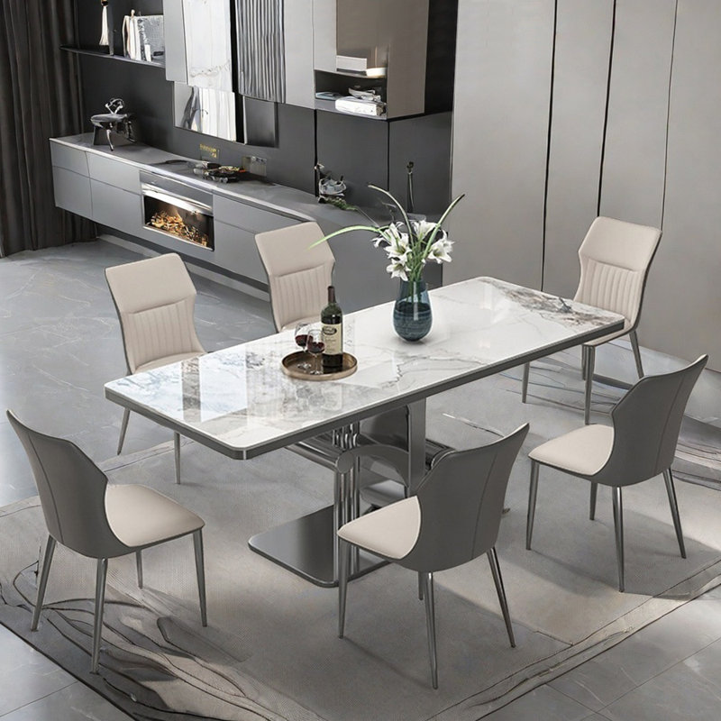 Ensembles de tables de salle à manger haut de gamme de style italien, H 29,5 po x L 78,7 po x l 35,4 po