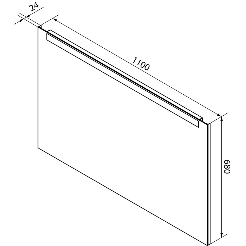 Spe MIR++600X680x25 2Xled BRILLIANT/Sens, 68cm H x 110cm W