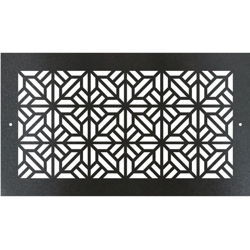 Registre de plancher à visser en métal. Ouverture de conduit 6 x 12 (au total 8 x 14) - Conception à carreaux à ressort