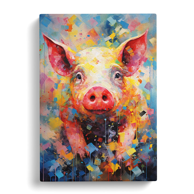 Pig Expressionism - Wrapped Canvas, 76cm H x 50cm W x 3cm D