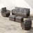 5 Piece Rattan Sofa Seating Group With Swivel Rocking Chair