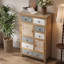 Armoire d'appoint en bois avec 6 tiroirs et 2 portes pour le salon, la chambre à coucher, la salle de bain
