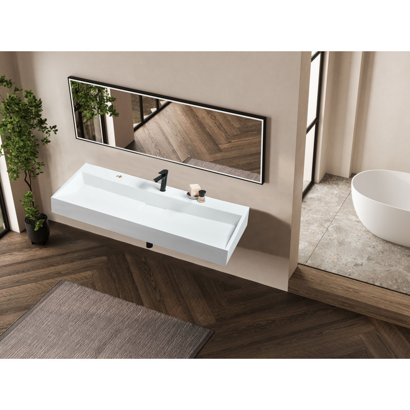 Wall Hung Basin QUENKO, 1, 1200cm H x 460cm W x 120cm D, White