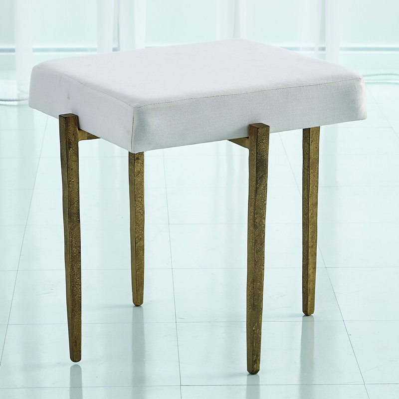Laforge Bench-Antique Gold w/Muslin Cushion-Sm