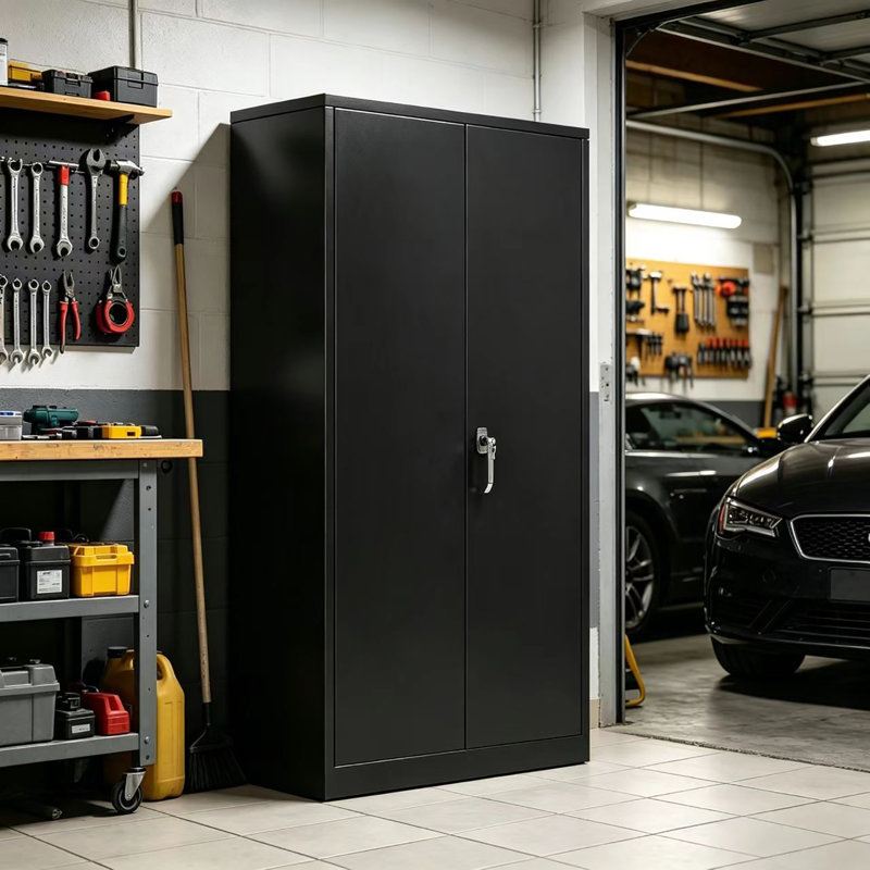 Achyut Garage Storage Cabinets ( 72'' H x 36'' W x 18'' D ), Metal Tool Cabinet with 4 Adjustable Shelves and Lockable doors