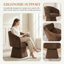 Chaise de coiffeuse pivotante à 360 ° en velours, fauteuil moderne (ensemble de 2, brun)-2143386216