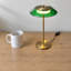 Lampe de banquier vintage en verre vert émeraude, lampe de table DEL intégrée à intensité variable, 100-240 V, corps en laiton antique