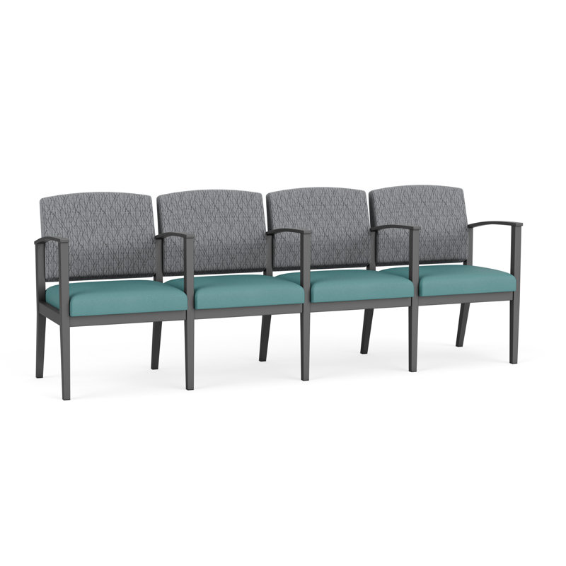 Siège tandem 4 places Amherst, Gris anthracite, Tissu vin ouvert