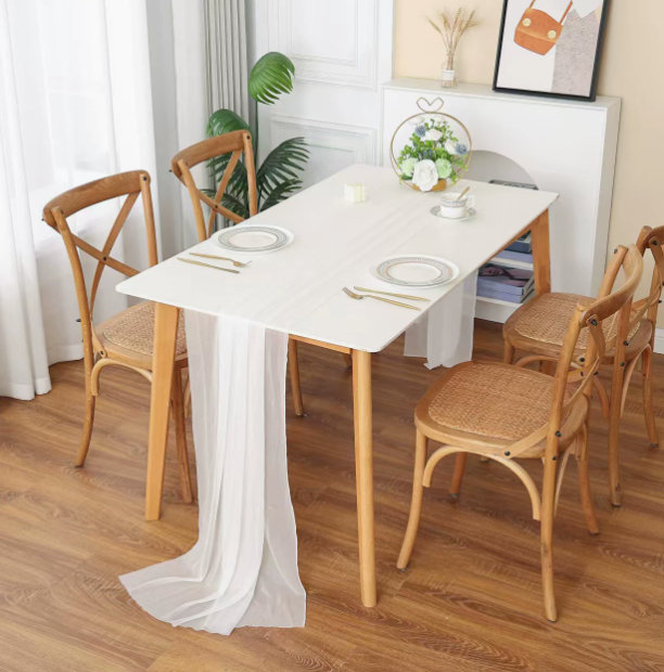 Chemin de table Sheer, Blanc, L 118,11 po x l 27,56 po