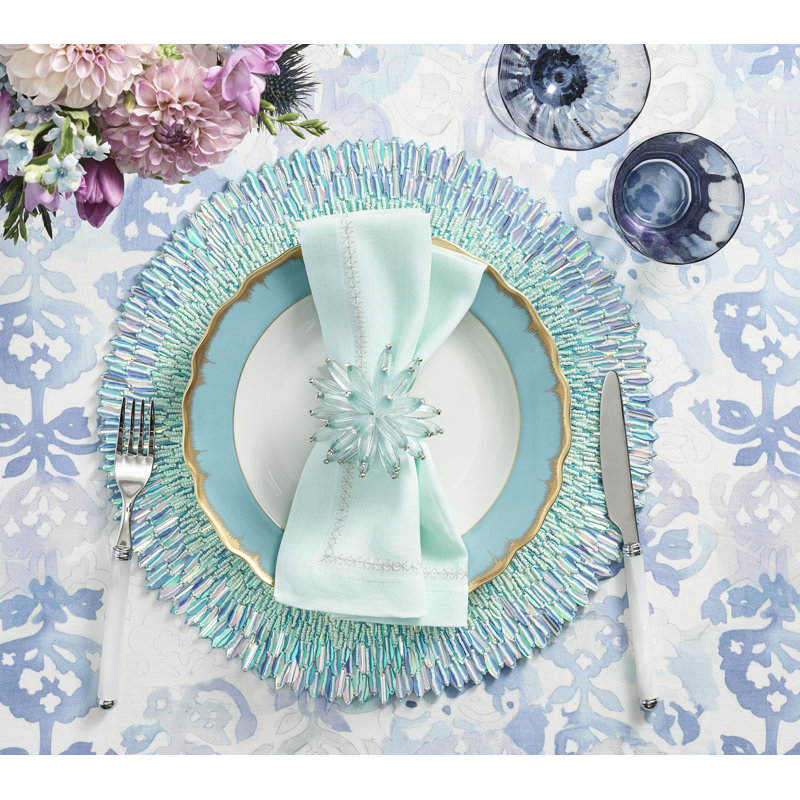 Ray Placemat in Periwinkle/Seafoam