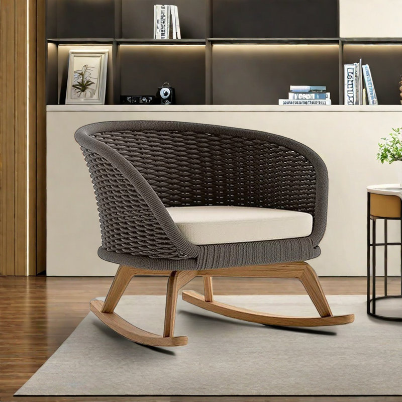 Chaise berçante haute couture durable, Gris foncé