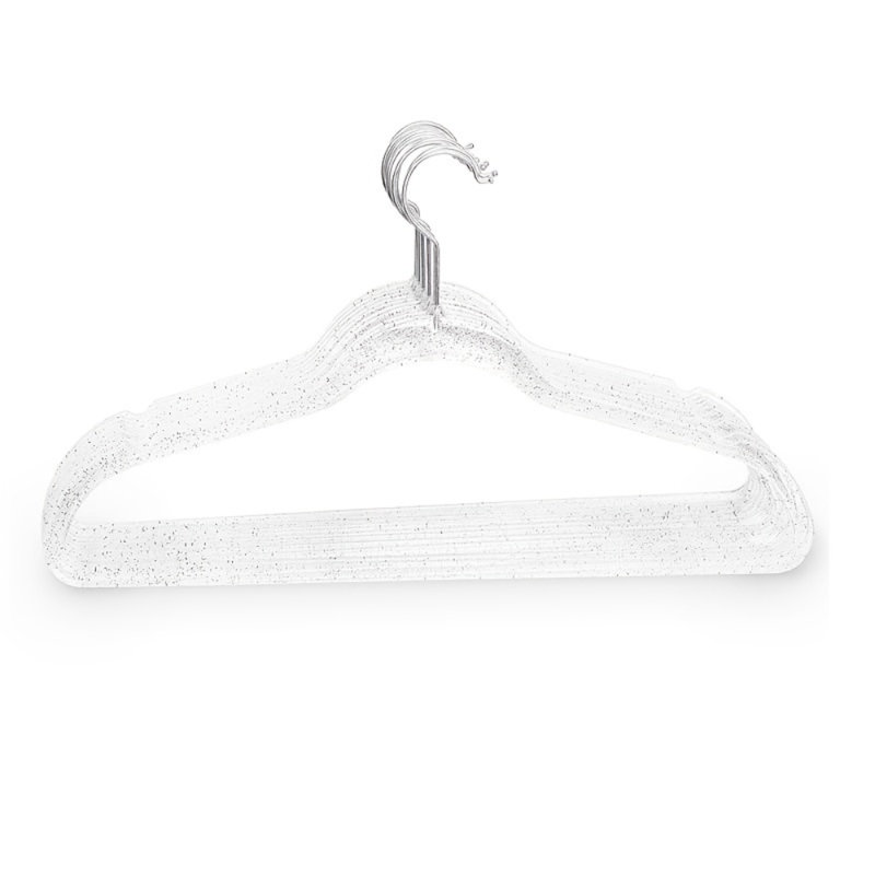 Messan Plastic Standard Hanger for Suit/Coat, Silver