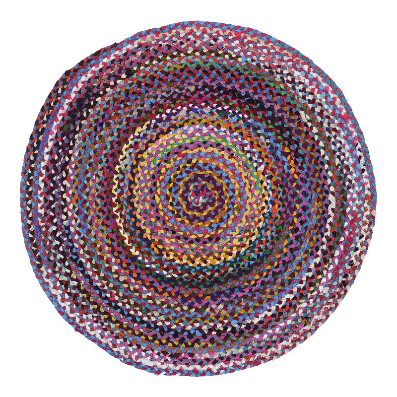 Pulteney Cotton Hand Woven Area Rug, Round 122cm