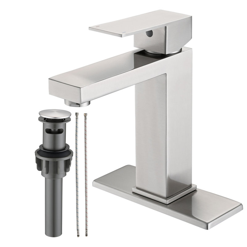 Brushed Nickel Single Handle Stainless Steel Bathroom Faucet