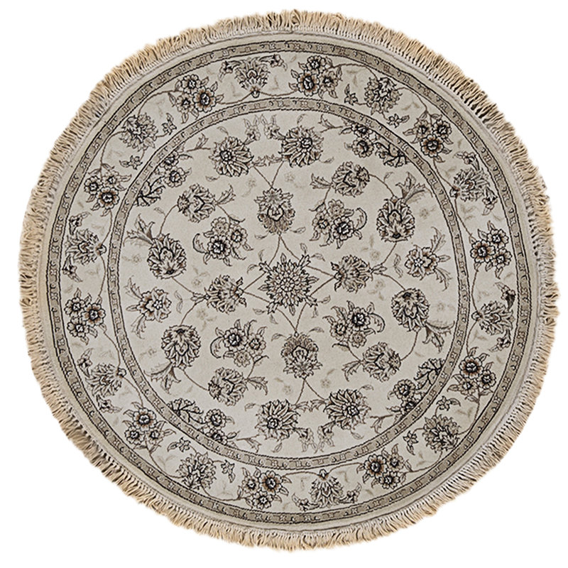 High-Quality Hand-Knotted Ivory Area Rug