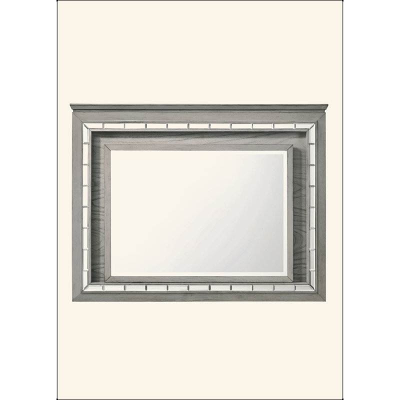 Light Gray Oak Finish Mirror W/Led
