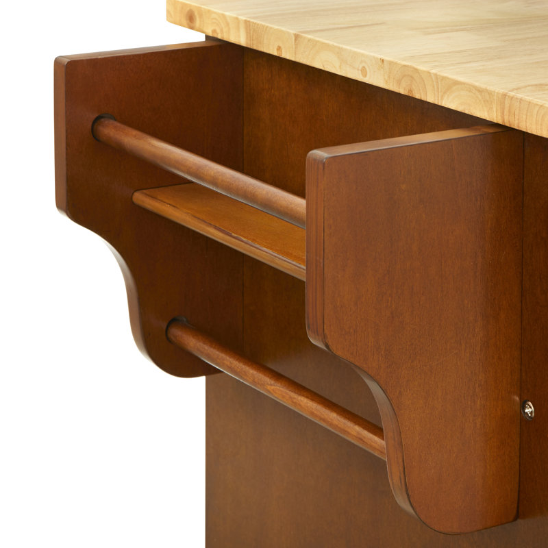 Idlewild Solid Wood Top Kitchen Cart, Walnut