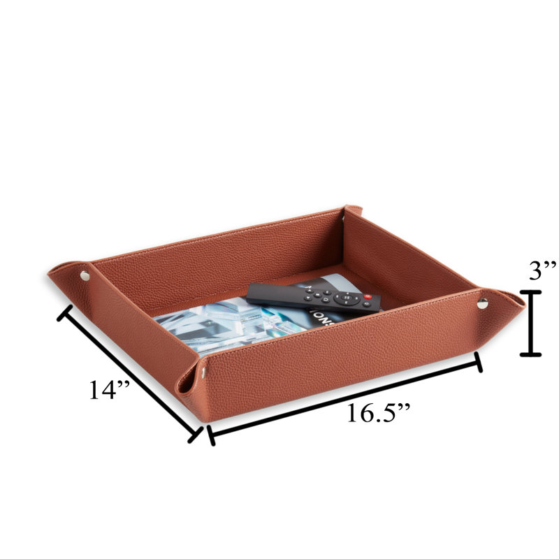 Elisea Leather Tray, Brown