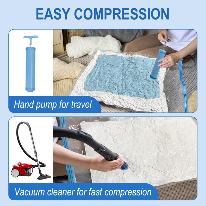20Pcs Vacuum Storage Bags With Hand Pump(Jumbo/Large/ Medium)- Vacuum Sealing Bags For Clothes, Duvets, Blankets, Bedding- Space-Saving Vacuum Storage Bags.halloween And Christmas Gift Storage