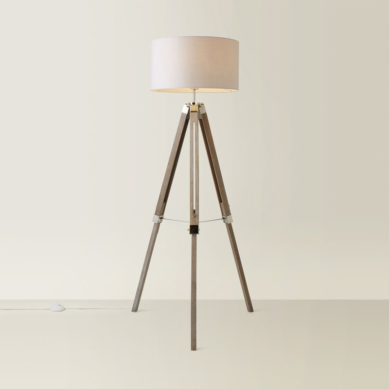 Wemple 143cm Tripod Floor Lamp, Cool Grey
