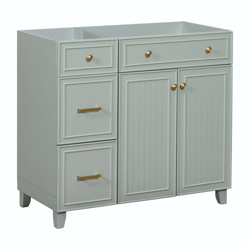 Base de meuble-lavabo simple Rosmely 35,43 po, Vert