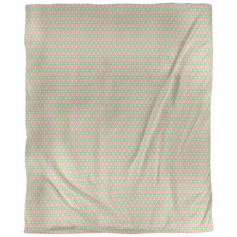 Housse de couette simple Katelyn Elizabeth, Housse de couette pour très grand lit, Vert / rose / crème