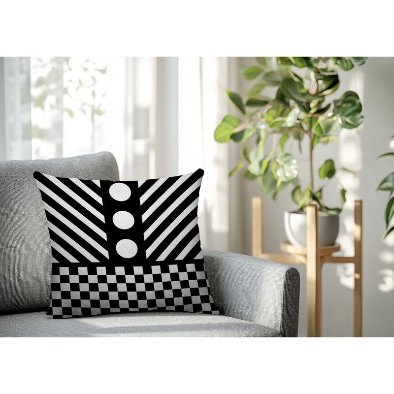 Coussin Brixa, Carré 20 po, Noir