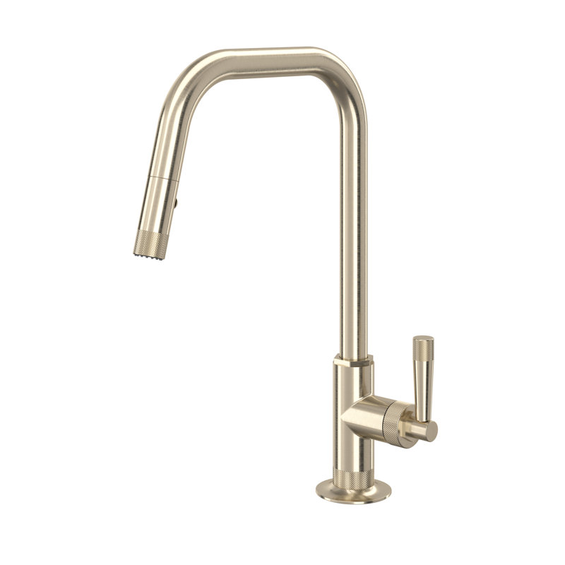 Graceline Pull-Down Kitchen Faucet With U-Spout, Satin Nickel