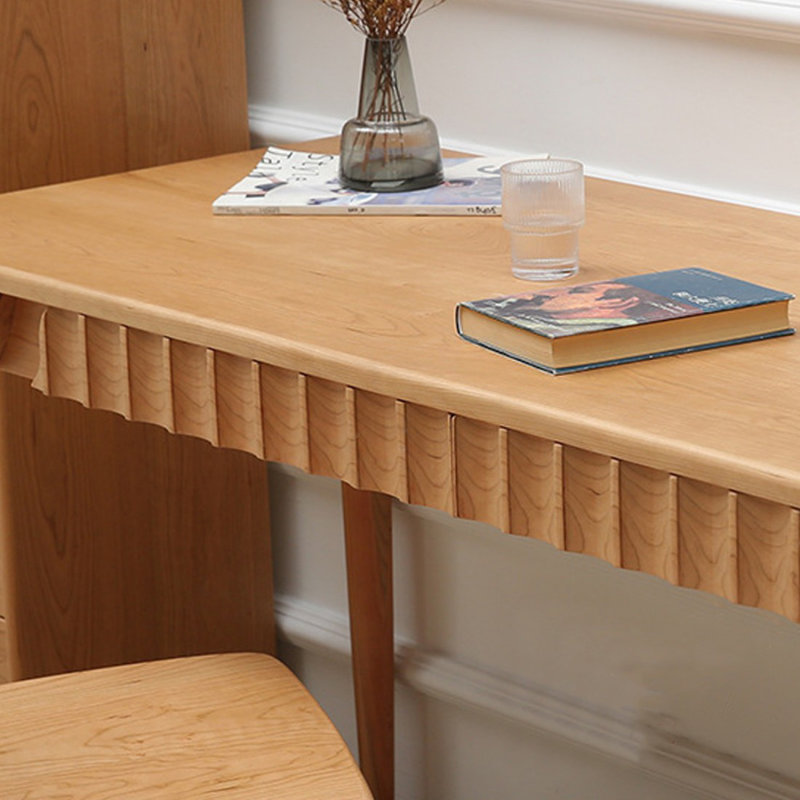 Bureau rectangulaire en bois massif avec 2 tiroirs Burlywood, H 29,53 po x l 55,12 po x P 21,65 po