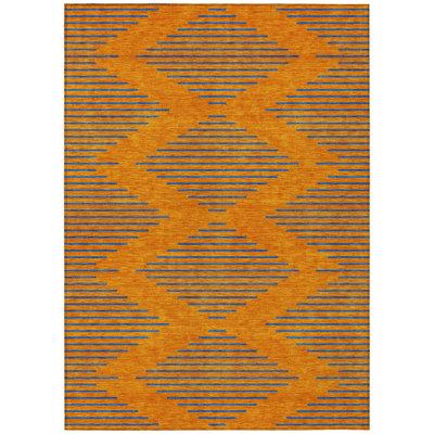 Norelia Orange Washable Indoor-Outdoor Rug - 