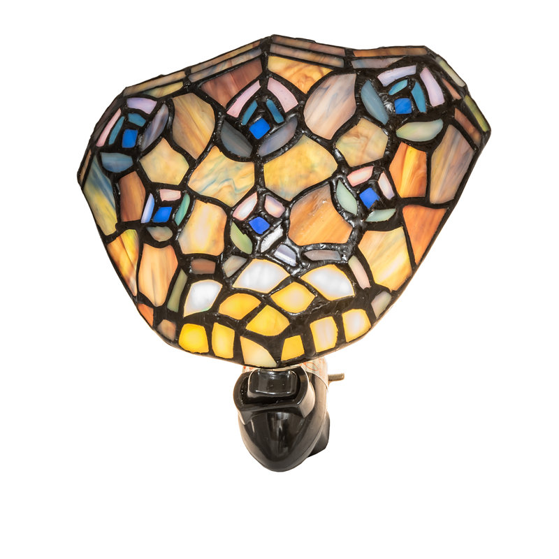 5.5" Wide Tiffany Peacock Feather Night Light