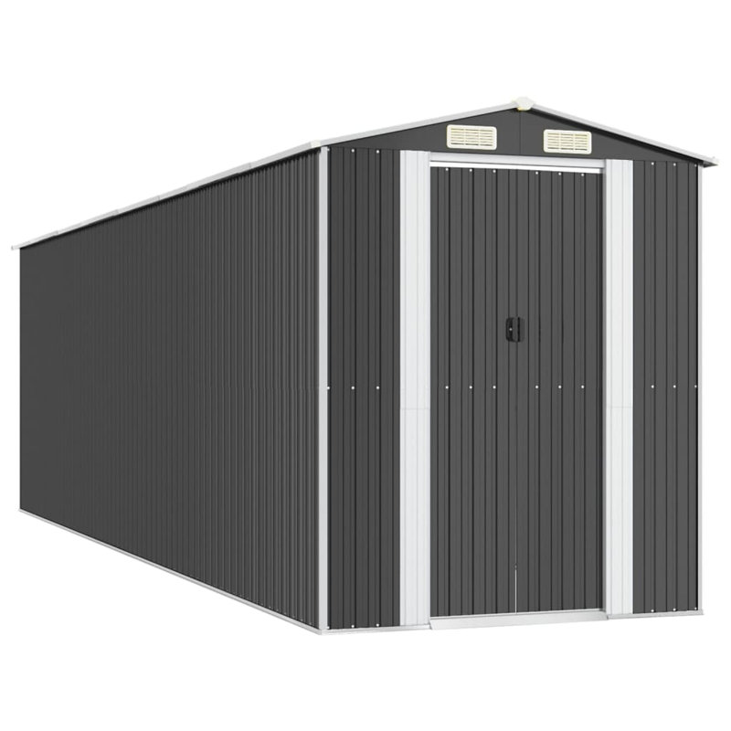 Vidaxl Garden Shed 192X689x223 Cm Galvanised Steel, Anthracite