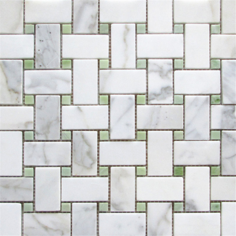12" x 12" Marble Mosaic Wall & Floor Tile, Gray/White