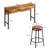 Yaneri Console Table and Stool Set, Bar Table With Stools Breakfast Bars-1957567310