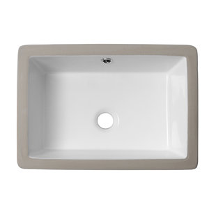Dcolora 12.25'' White Ceramic Rectangular Bathroom Sink with Overflow